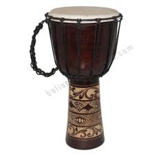 Wooden Dark Brown Djembe Drum Classic Carved 70 cm