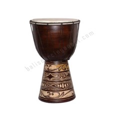 Wooden Dark Brown Djembe Drum Classic Carved 50 cm