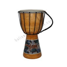 Wooden Djembe Drum Green Painted Lizard 50 cm