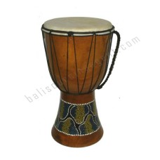 Wooden Djembe Drum Aboriginal Green Painted 60 cm