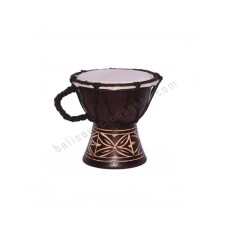 Wooden Dark Brown Djembe Drum Carved 12 cm