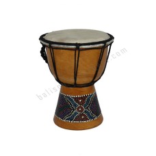 Wooden Djembe Drum Aboriginal Painted 40 cm