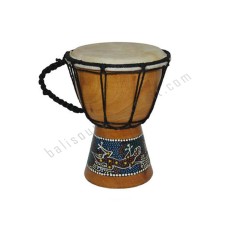 Wooden Natural Brown Djembe Drum Gecko Motif 40 cm