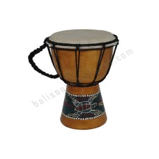 Wooden Natural Brown Djembe Drum Turtle Motif 40 cm