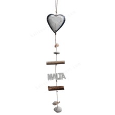 Wooden Heart Malta Driftwood Mobile 40 cm