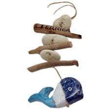 Wooden Dolphin Driftwood Mobile 30 cm