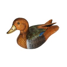 Wooden Brown Grey Green Mallard Duck 20 cm