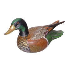 Wooden Green Brown Black Mallard Duck 25 cm