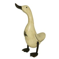 Wooden Duck Distressed Cream 45 cm