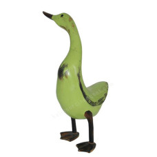Wooden Duck Looking Aside Light Green 45 cm