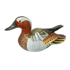 Wooden Red Brown Mallard Duck 25 cm