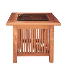 Teak Matteo End Table Glass Top