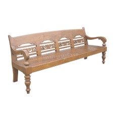 Teak Brown Carved Java Bench