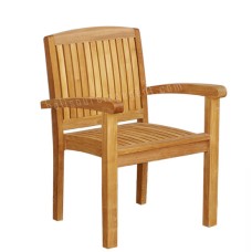 Teak Lucio Stacking Arm Chair