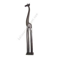 Wooden Giraffe Black Antique On Base 180 cm