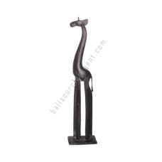 Wooden Giraffe Black Antique On Base 100 cm