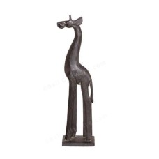 Wooden Giraffe Black Antique On Base 60 cm