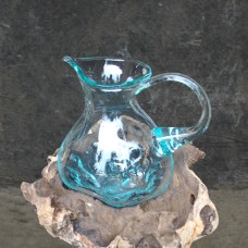 Flower Vase Melted Glass On Driftwood 35 cm