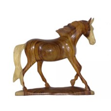 Sono Wood Walking Horse on Base Natural Grain 20 cm