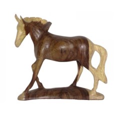 Sono Wood Walking Horse on Base Natural Grain 15 cm