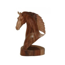 Sono Wood Horse Head Natural Grain 40 cm