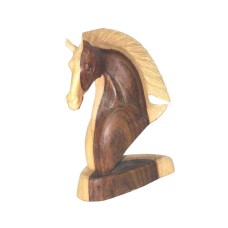 Sono Wood Horse Head Natural Grain 20 cm