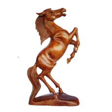 Wooden Standing Horse on Base Brown 100 cm