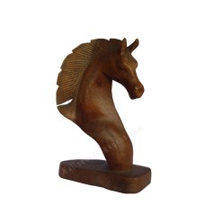 Wooden Horse Head Brown 20 cm