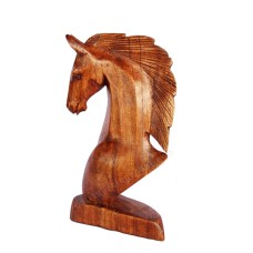 Wooden Horse Head Brown 30 cm