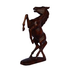 Wooden Standing Horse on Base Brown 30 cm