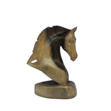 Natural Grain Sono Wood Horse Head Statue 15 cm