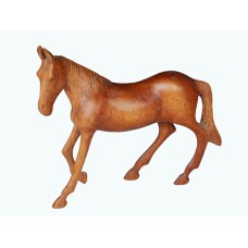 Wooden Walking Horse Brown Sculpture 20 cm