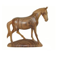 Sono Wood Walking Horse on Base Natural Grain 25 cm