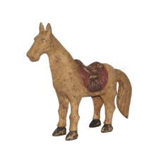 Wooden Riding Horse Antique Cream Brown Black 30 cm