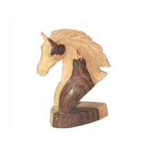 Sono Wood Horse Head Natural Grain 15 cm