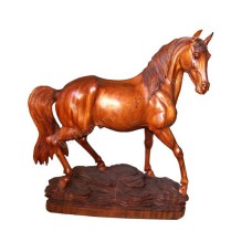 Wooden Walking Horse on Base Brown 100 cm