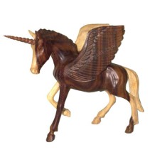 Sono Wood Unicorn Horse Natural Grain 28 cm