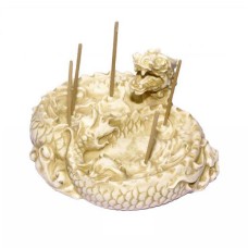 Resin Bone Color Dragon Incense Holder 10 cm