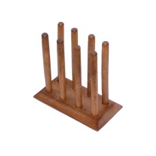 Wooden Brown Rings Display Stand 20 cm