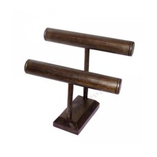 Wooden Dark Brown Bracelets Two Display Stands 30 cm