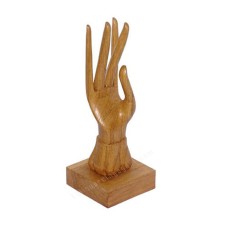 Wooden Natural Right Hand Rings Display 25 cm