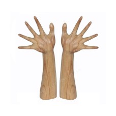 Wooden Natural Hands Set Rings Display 30 cm