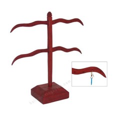 Wooden Dark Red Earrings Display Stand 30 cm