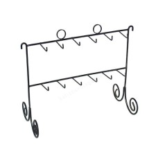 Iron Black One Side Display Stand 12 Hooks 40 cm