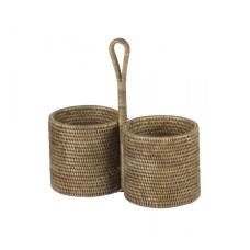 Rattan Hanging Wine Holder Rustic Brown 