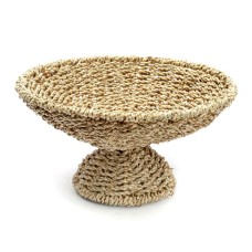 Woven Straw Grass Fruit Platter Natural 20 cm