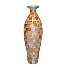 Floor Lamp White Gold Capiz Shell 120 cm