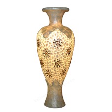 Floor Lamp White Capiz Shell Flower Motif 120 cm