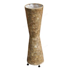 Slim Cylinder Floor Lamp Gold Capiz Shell 150 cm