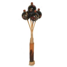 Wooden Maracas Black Ping Pong Balls Dots 28 cm